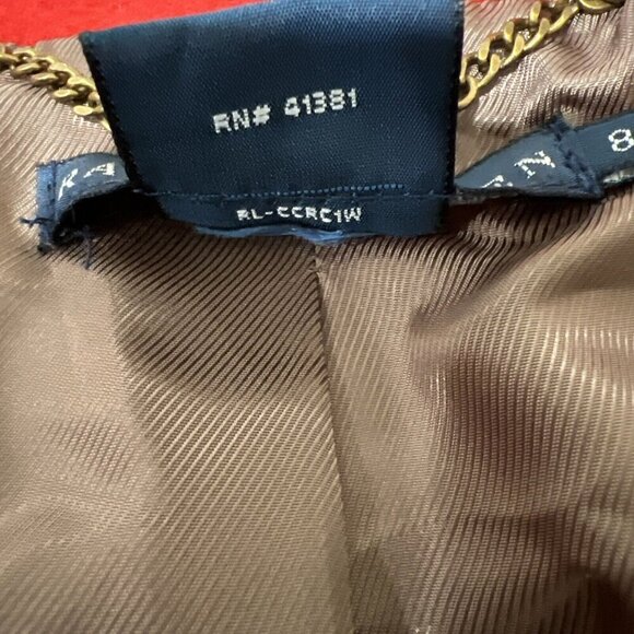 Ralph Lauren Blue Label Womens Jacket Size 8 Orange Wool Gold Buttons - Picture 10 of 10